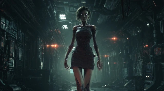 Corrupted Ghoul in Sci-Fi Horror Setting