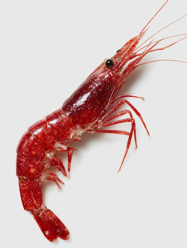 Realistic Red Shrimp Isolated on White Background