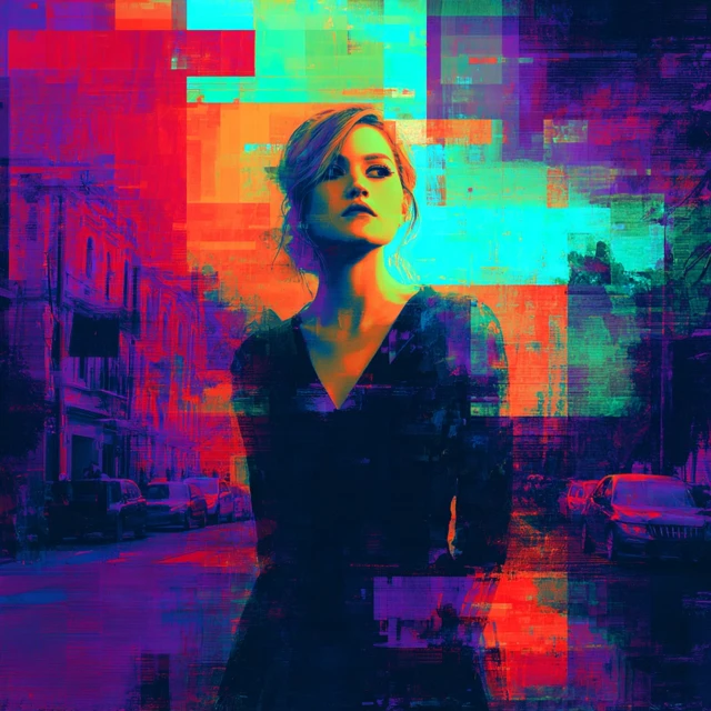 Glitched Portrait of a Woman Artistic Illustration