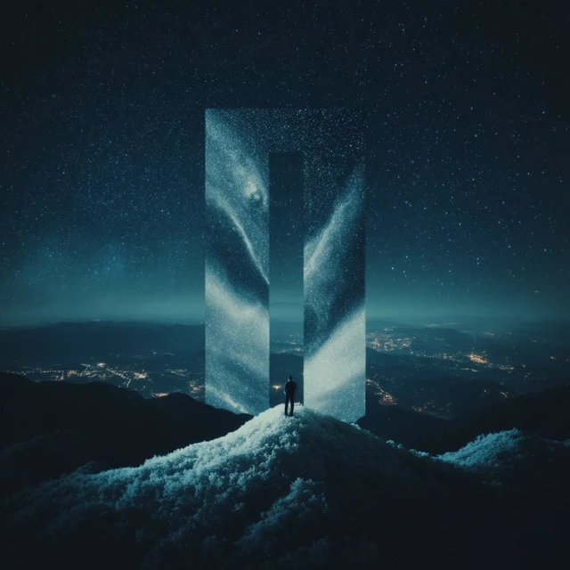 Man and Portal at Night
