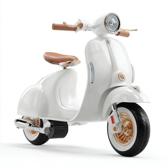 Cute White Childrens Scooter High Resolution Photography