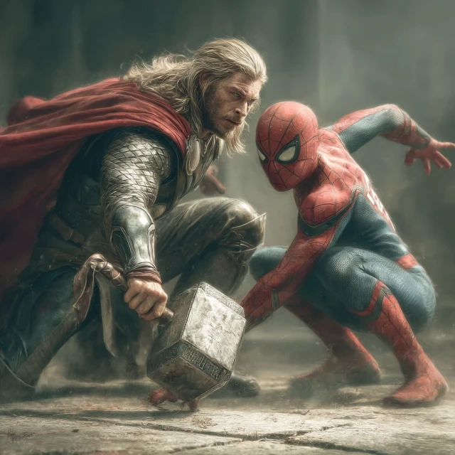 Thor vs SpiderMan Epic Fight