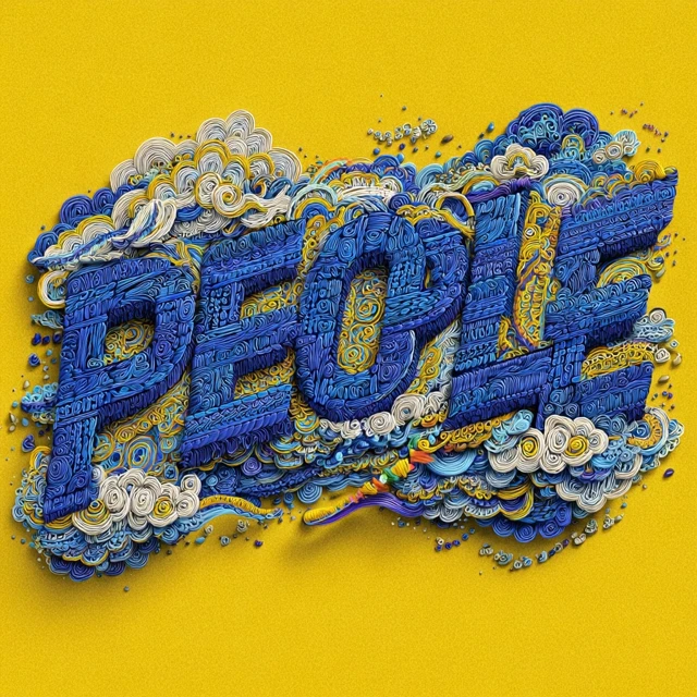 PEOPLE: 3D Text in Italian Fashion Style