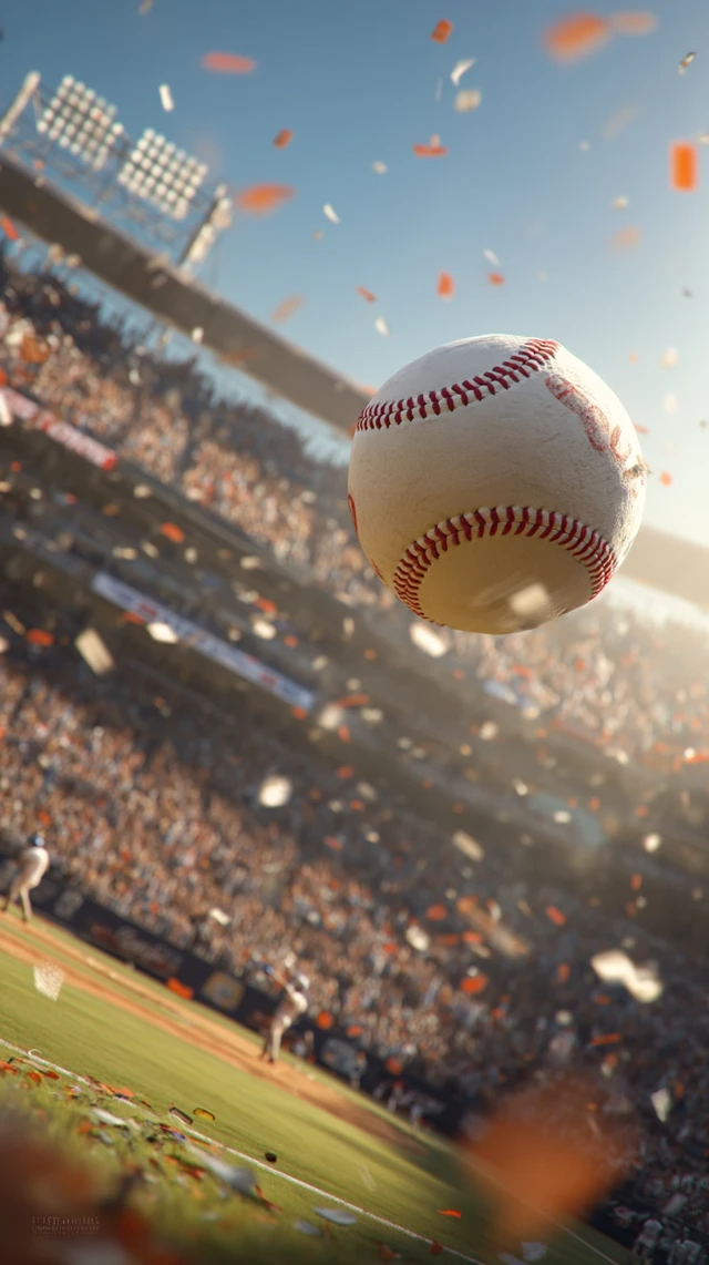 Baseball in Flight Epic Stadium Scene 4K HDR