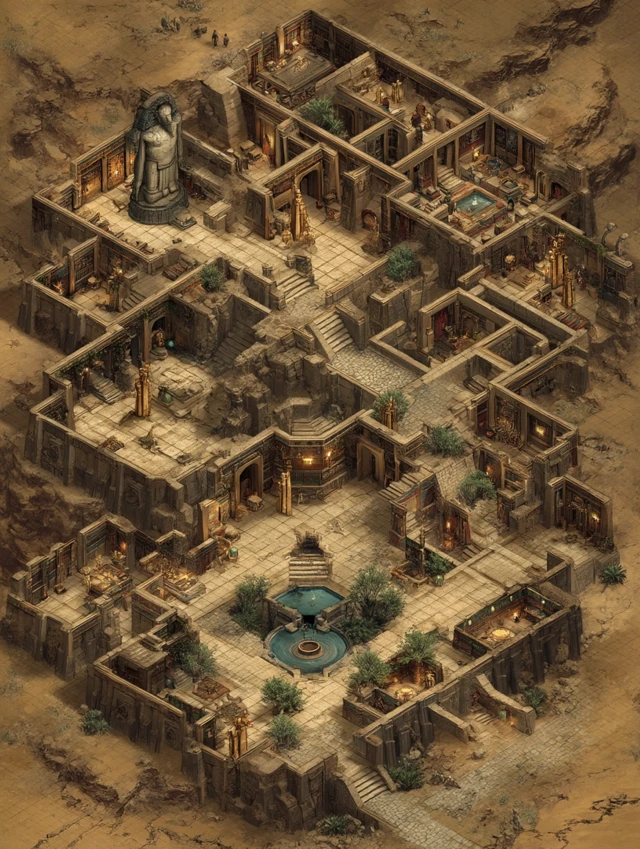 Pharaohs Tomb Dungeon Map Exploration
