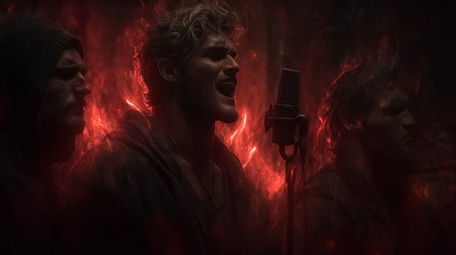 Singing Men in Fiery Atmosphere