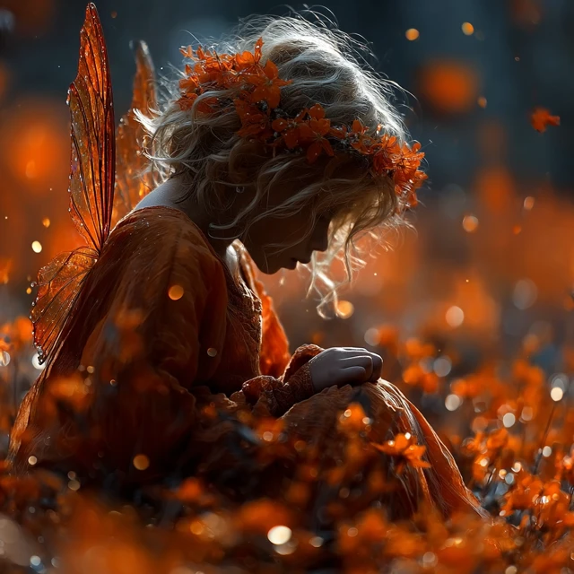 Compassion Fairy in Orange: Enchanting Fantasy Art