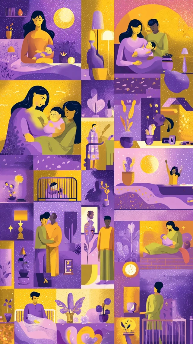 Mother and Baby Scenes Collage Art