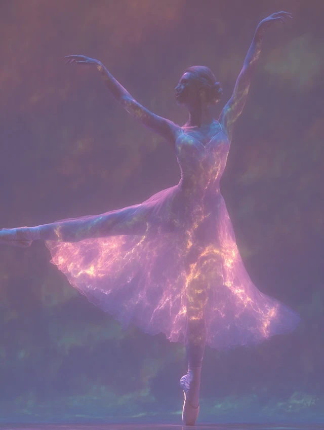 Ballet Fillet: Elegant Dancer in a Dreamlike Aura