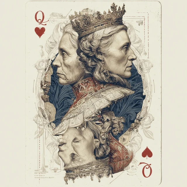 Queen of Diamonds Playing Card Art