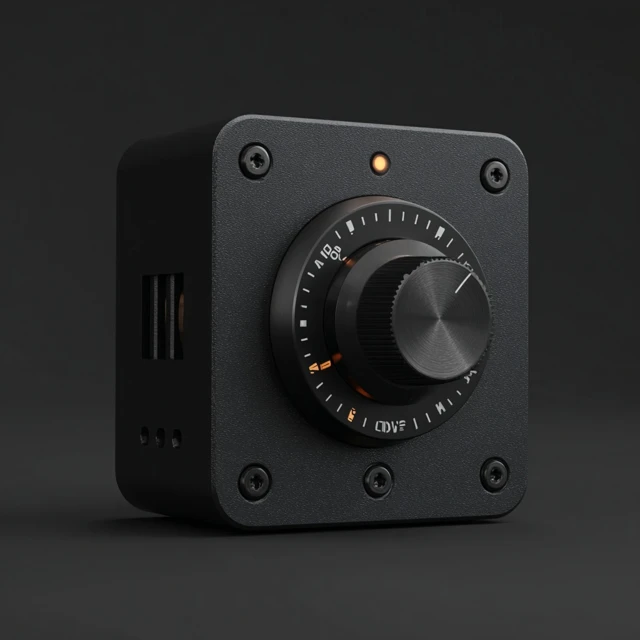 Industrial Control Module Design Matte Black Minimalist