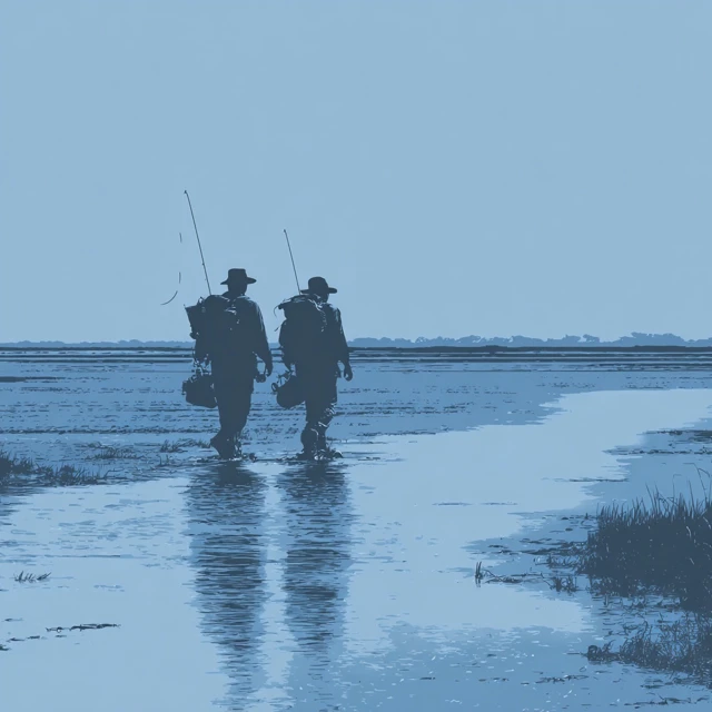 Fly Fishing on Cape Cod Brewster Flats TShirt Design