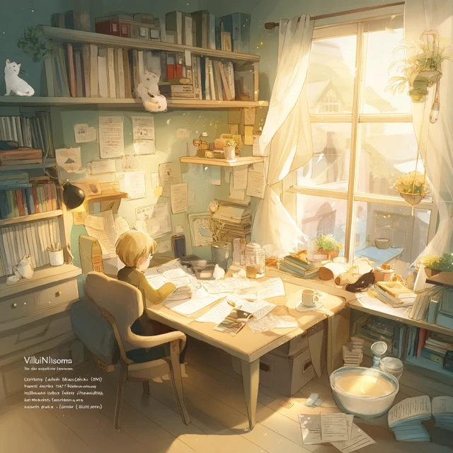 Cozy Study Room Studio Ghibli Inspired