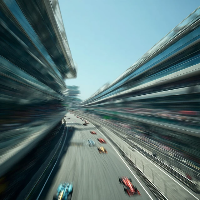 Race Car Action On The Track Dynamic Perspective