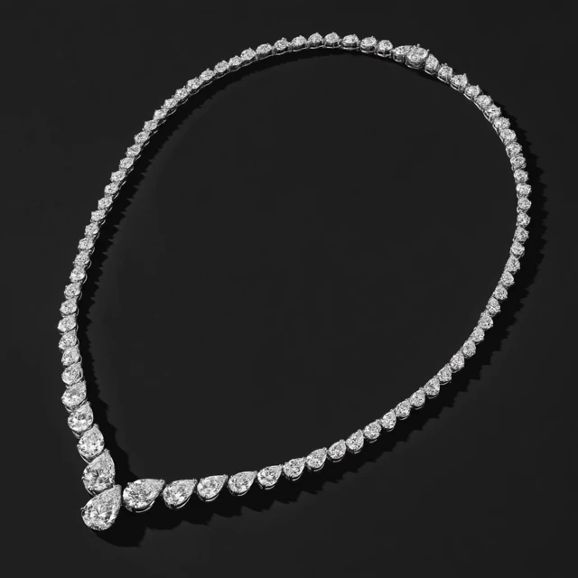 White Gold Diamond Necklace Elegant Design