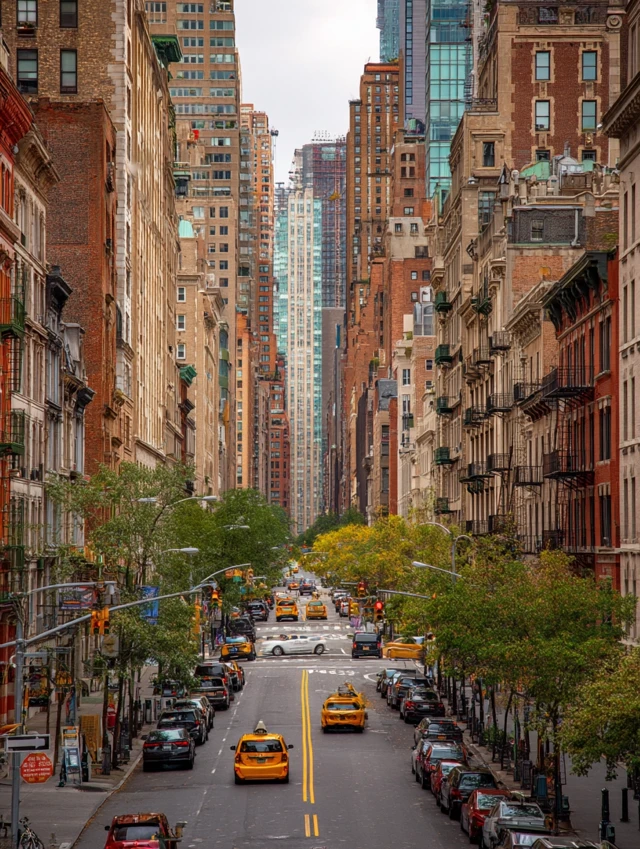 New York City Street Scene Tall Buildings