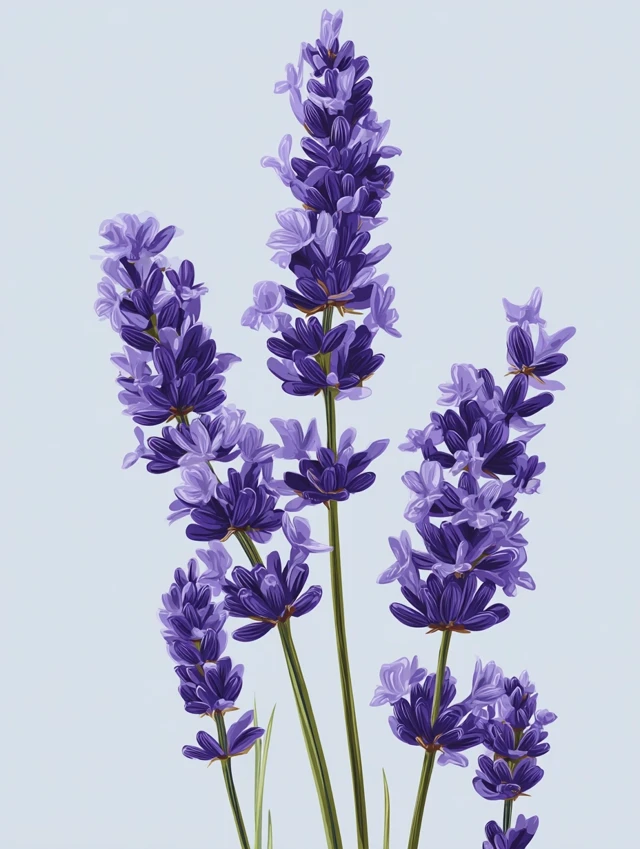 Lavender Stems Vector Art