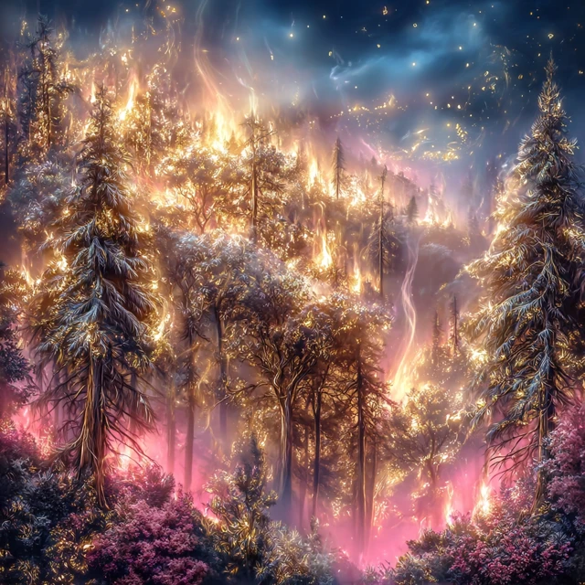 Raging Forest Fire Illustration