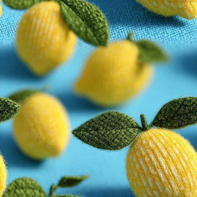 Cute 3D Lemon Felt Artwork Design