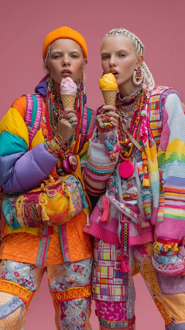 Scandinavian Models OOTD Ice Cream Colorful Accessories
