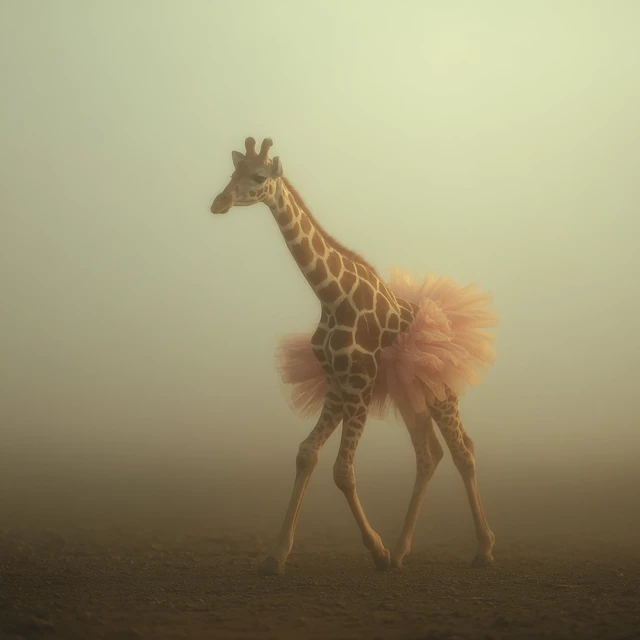 Giraffe in a Tutu Funny Animal Photography