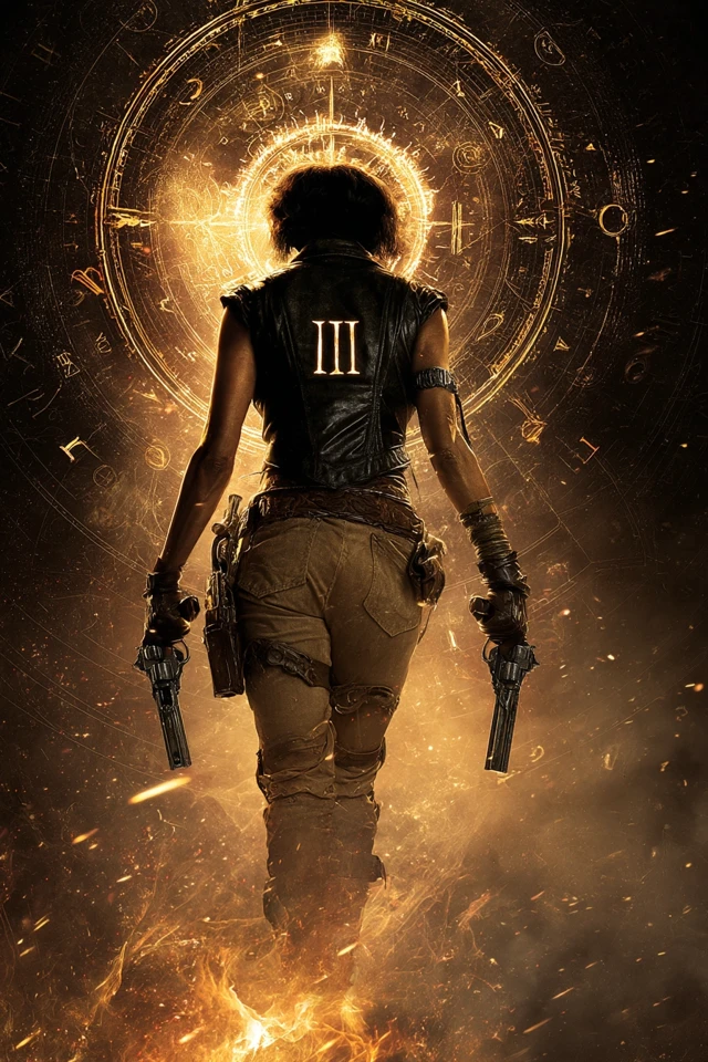 Female Bounty Hunter with Guns Supernatural Halo