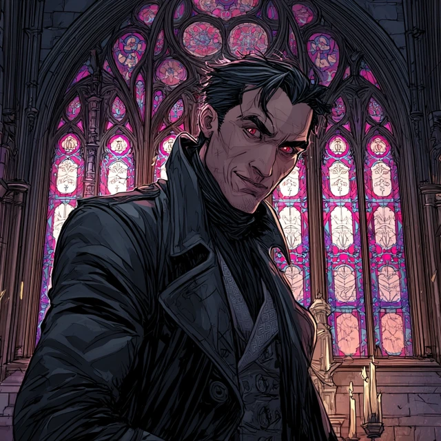Gothic Vampire Illustration Comic Art Style