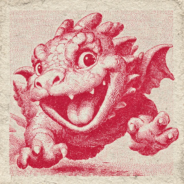 Vintage Panther Dragon Mascot Illustration