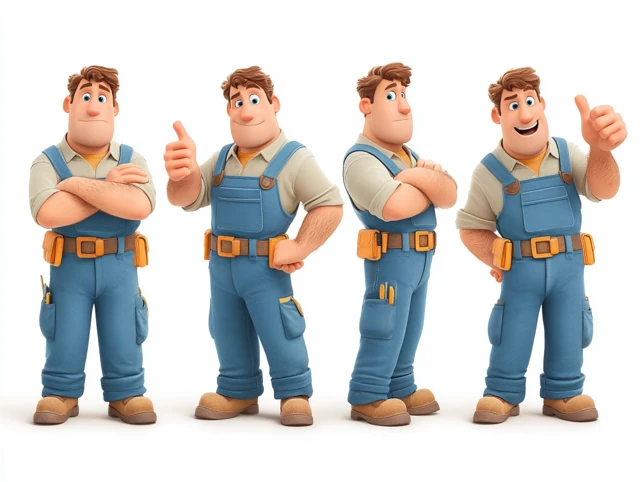 3D Cartoon CNC Operator Character Sheet