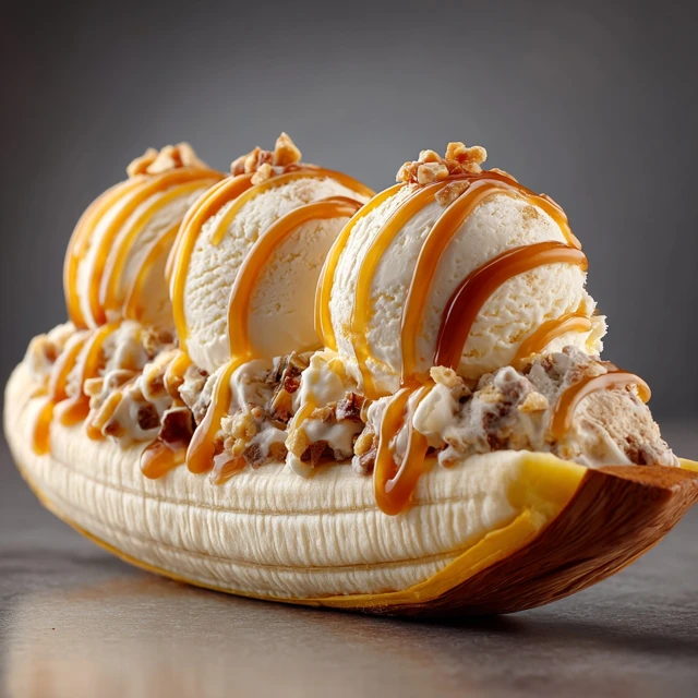 Delicious Banana Split Dessert with Caramel
