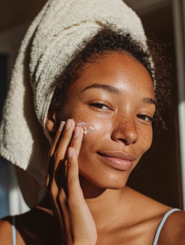 Black Woman Skincare Portrait Glowing Skin Wellness