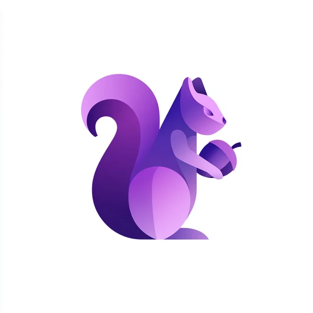 Geometric Purple Squirrel Logo Design