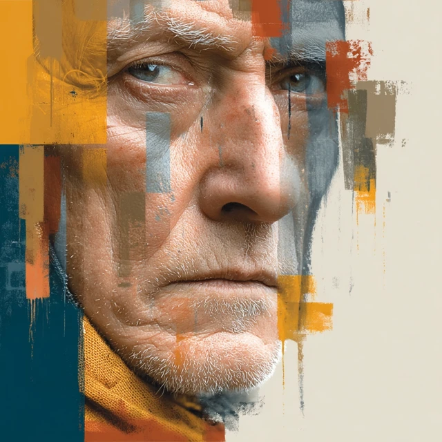 Elderly Man Portrait: Suffering and Artistic Expression