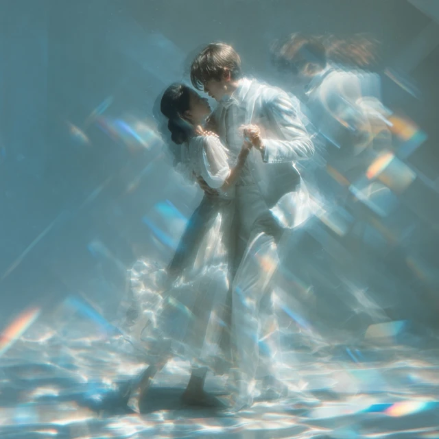 Dreamlike Dance Couple Refraction Art
