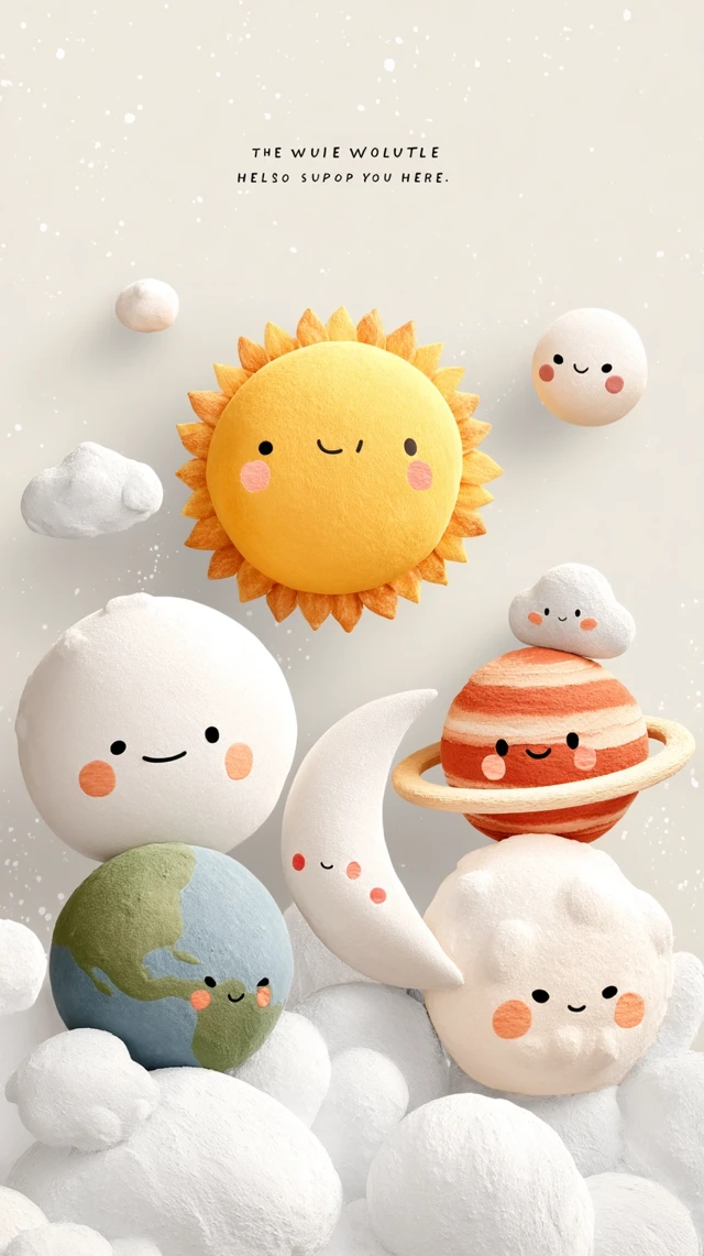 Cute Planets Illustration for Mobile - Positive Art