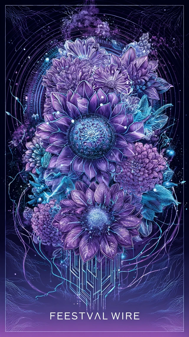 Festival Wire Digital Art Mandala Floral Futuristic