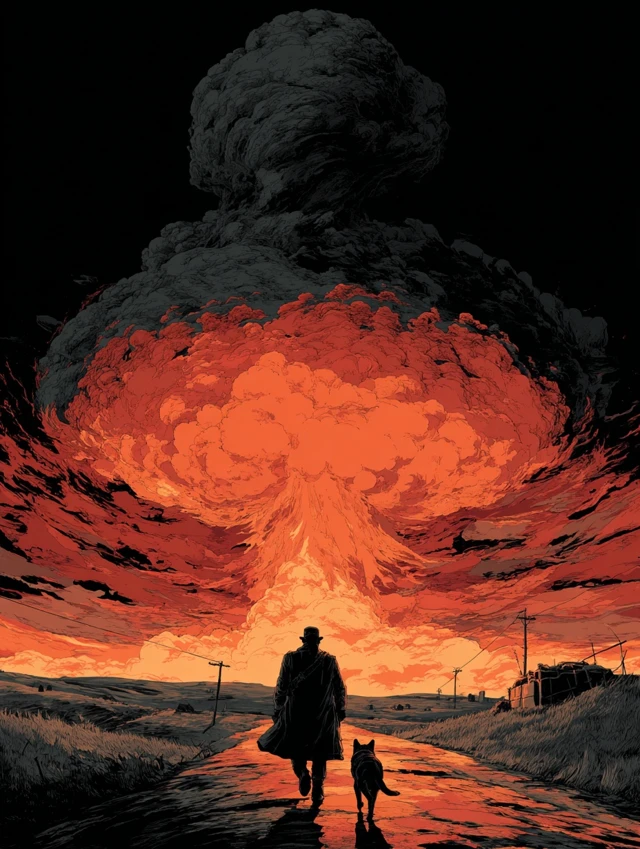 Fallout Wasteland Action Poster with Dog