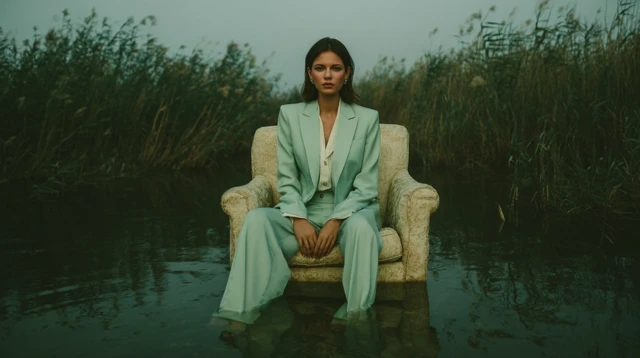 Fashion Portrait Woman in Water