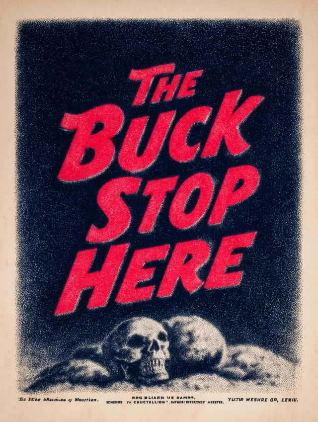 Vintage Propaganda Poster: The Buck Stops Here