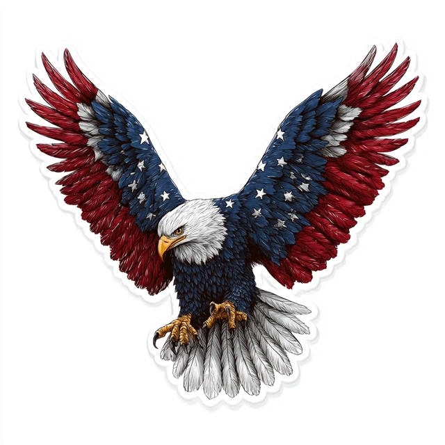 American Bald Eagle Flag Design Vector Illustration