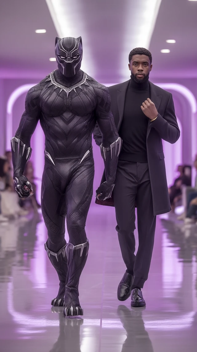 Black Panther and Chadwick Boseman Runway Photo