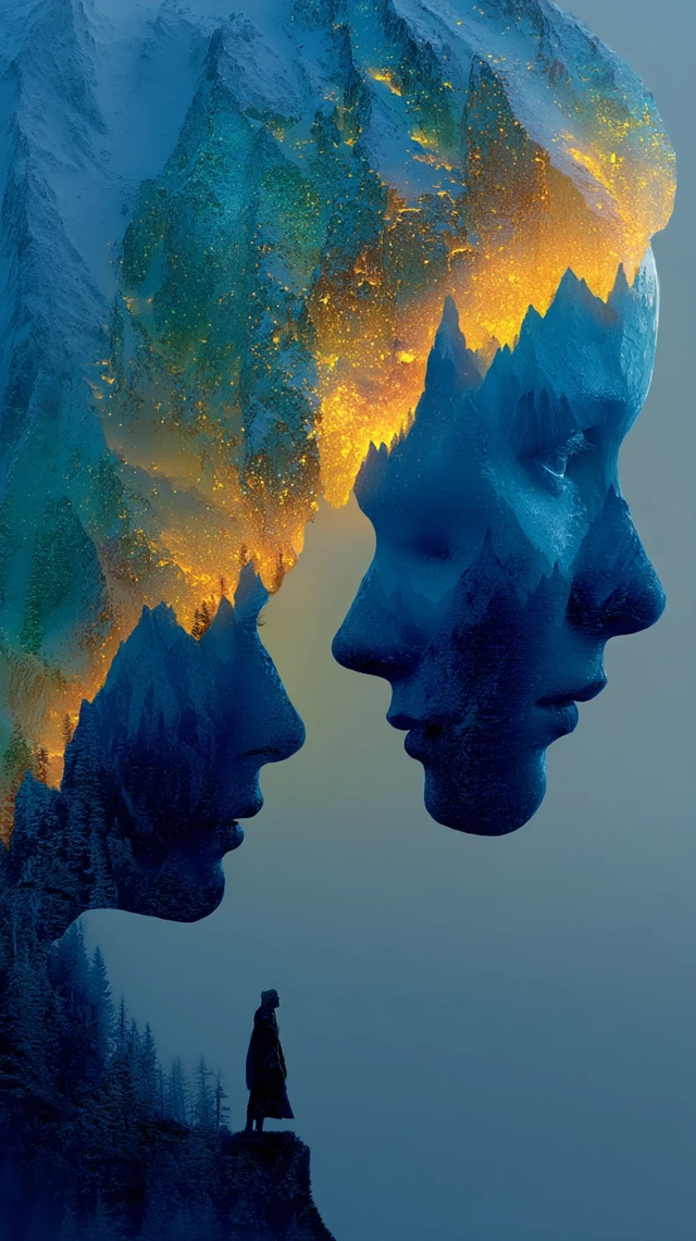 Mountain Faces 3D Artwork