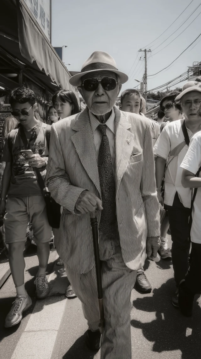 Elegant Elderly Korean Man at Dongmyo Flea Market