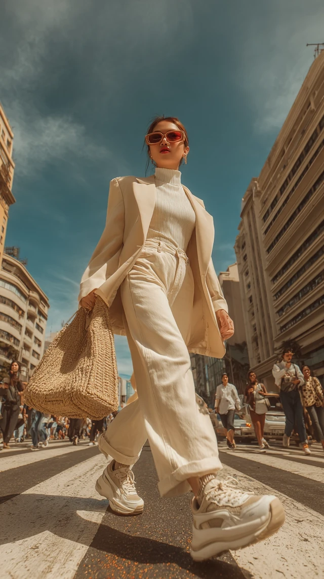 Street Style PanAsian Fashion Girl in City