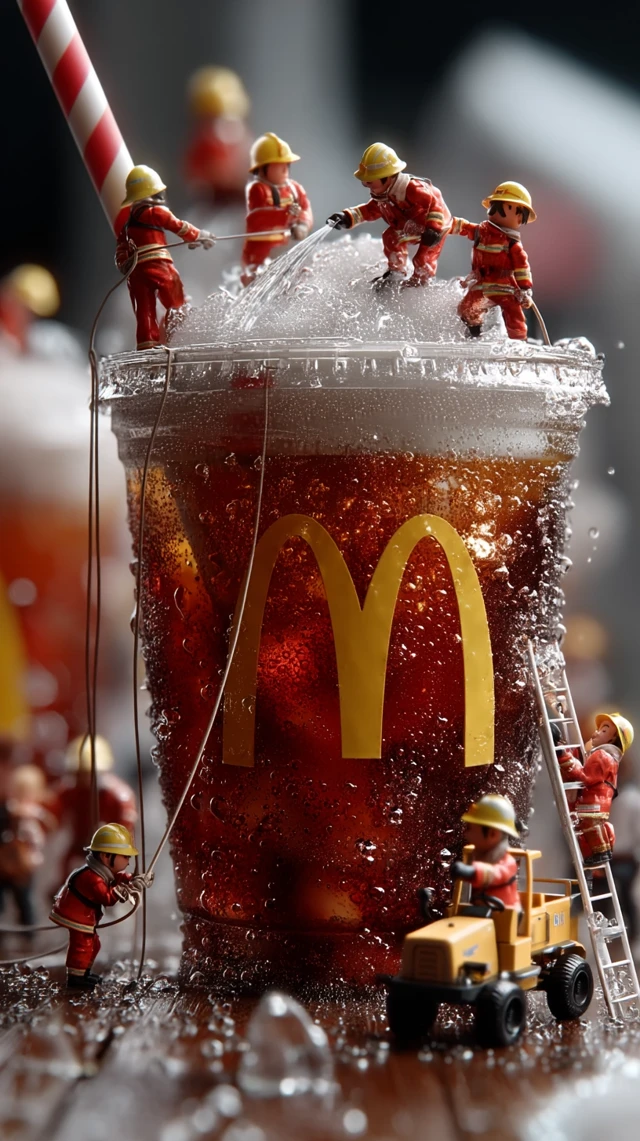 McDonalds Coca-Cola Firefighters Miniature Art