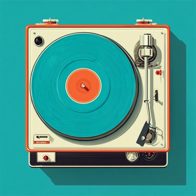 Retro Record Player Illustration Vintage Design
