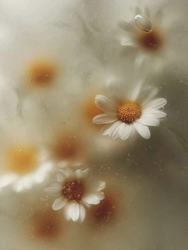 Daisy Flowers and Macadamia Nuts Still Life