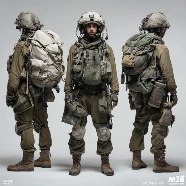 Israeli Soldier in Military Gear Portrait