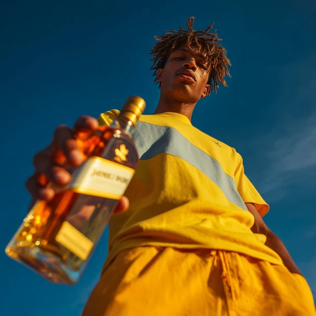 Johnnie Walker BLOND Product Shot Young Man with Whiskey