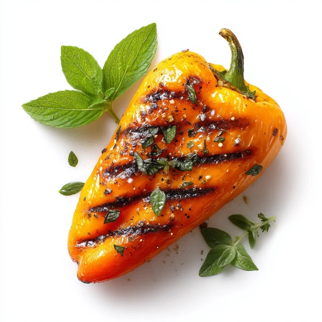 Grilled Bell Pepper with Oregano Fresh Food Photo